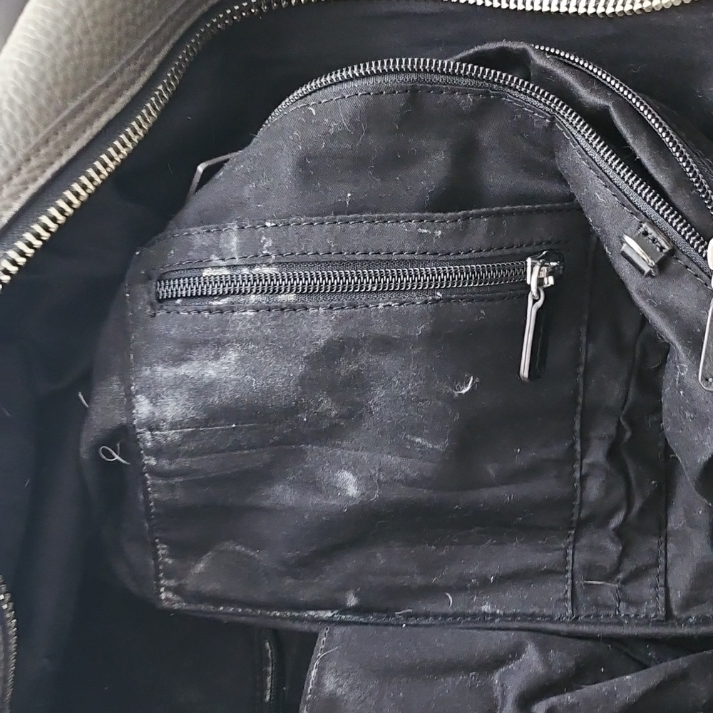 Uri Minkoff Gray Leather Duffel Bag with Spacious Interior - Picture 3 of 9